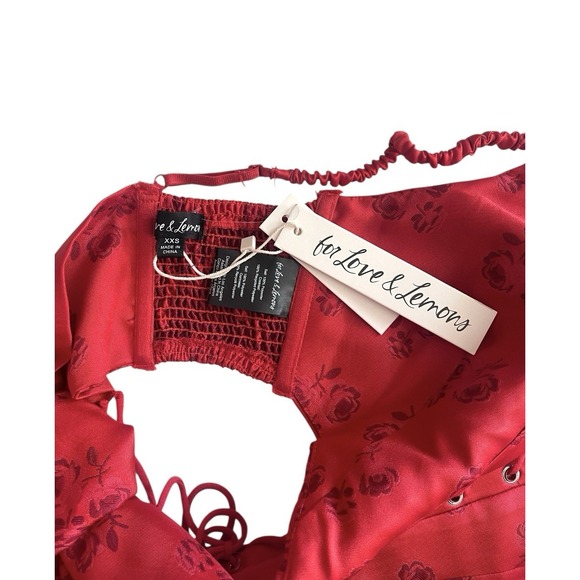 NWT For love & Lemons Lillian Red Floral Corset Top Rose Romantic Whimsigoth XXS - Picture 12 of 15